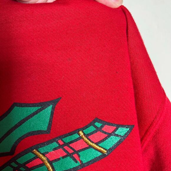 Vtg Spice of Life Ugly Christmas Sweatshirt LG Teddy Bear Red Holiday Festive - Picture 7 of 8